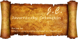 Javorniczky Celesztin névjegykártya